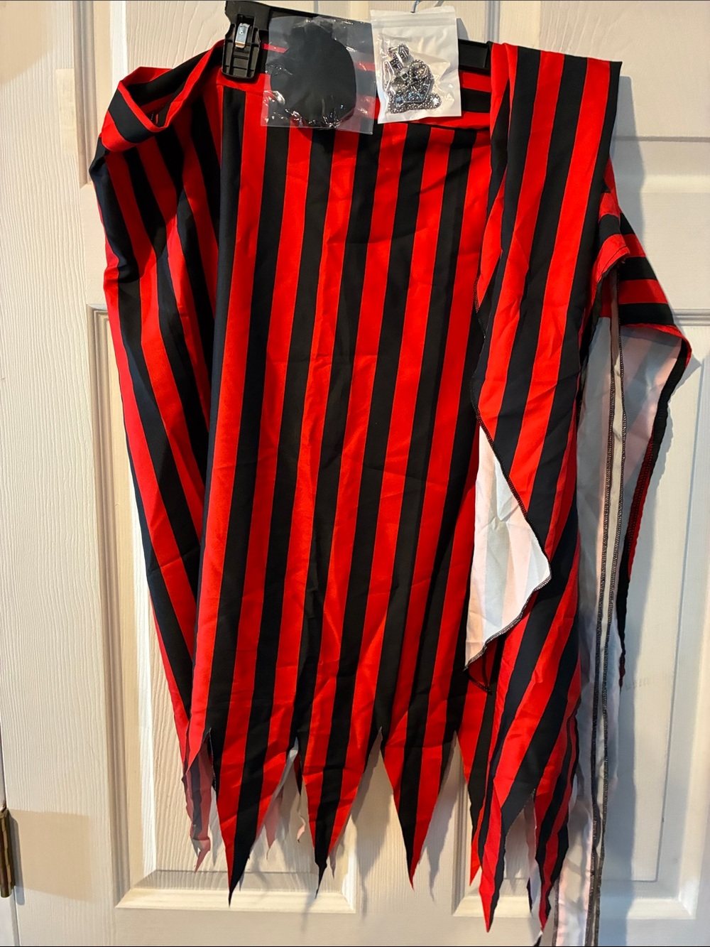 Halloween Pirate Wrap Around Skirt, Tie, Necklace and Eye Patch